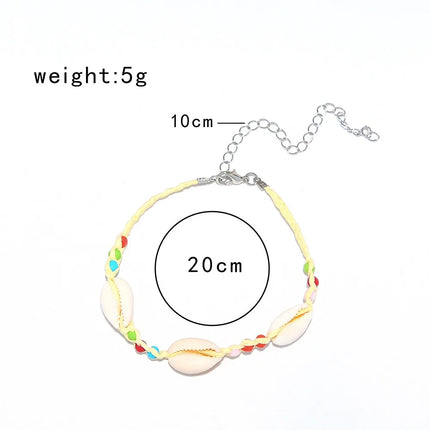 Hand Woven Shell Shaped Anklets 2024 Shell Starfish Shell Ankle Bracelet Beach Ankle Chains Man