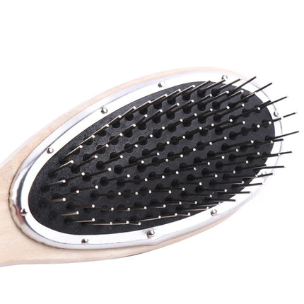 Wooden Hair Brush Hair Parting Comb Hair Brush for Wigs Anti Static Steel Comb for Tangle Hair Extensions Training