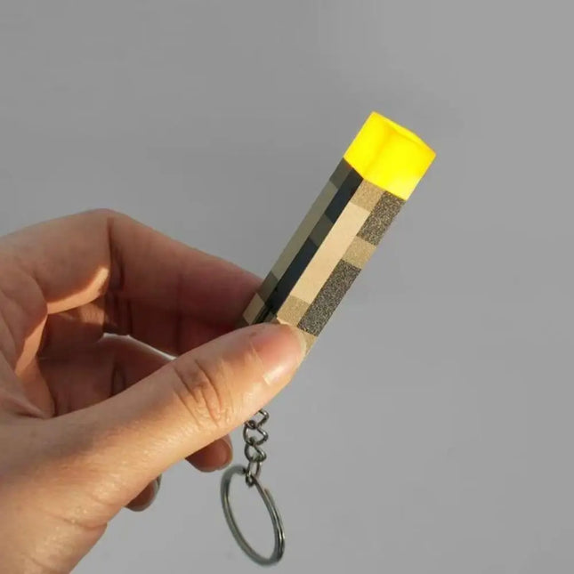 2026 Mini LED Pixel-style Torch Flashlight Keychain Rechargeable Light Torch Plastic Game Model Toys Backpack Pendant Ornaments