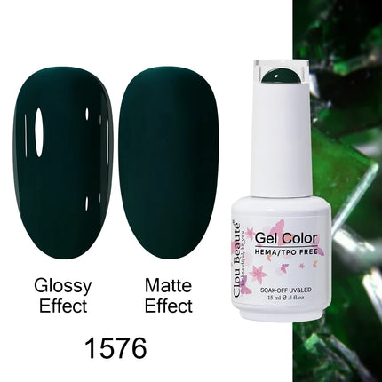 Clou Beaute 15ml HEMA TPO FREE Color Gel Nail Polish Nude Pink Red Green Collection Nail Gel Polish Glitter Soak Off UV LED Gel