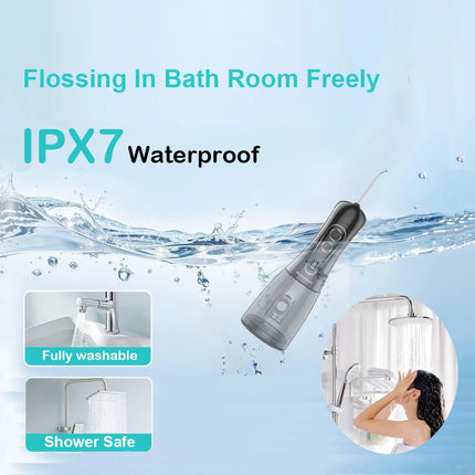 Oral Irrigator Portable Dental Water Flosser Rechargeable Water Jet Floss Tooth Pick 5 Jet Tips  8 Modes large capacity 400ml