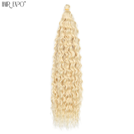 22"Ariel Curl Crochet Hair Synthetic Deep Wave Braid Hair Extension Ombre Ariel Curl Hair Soft Water Wave Twist Hair Blonde Pink