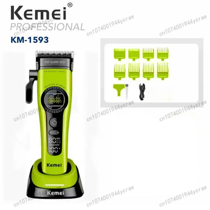 Kemei KM1593/1595 Is Equipped with An External Brushless Hair Clipper for Men's Professional Hair Clippers That Are Rechargeable