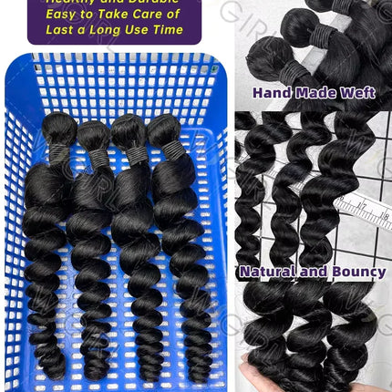 Wigirl Loose Wave Bundles Human Hair Raw Virgin Unprocessed Extensions 1 3 4 Loose Deep Wave Bundles Double Weft Wholesale