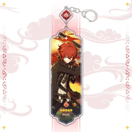 Anime Keychain Linnea Flins Durin Mualani Furina Arlecchin Key Chain Accessories Genshin Impact Cute Bag Pendant Key Ring Gift