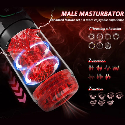 LCD APP Male Sex Toys for Men Sex Toy Pocket Pussies 7 Thrusting Rotating Vibrating Sucking Licking Stroker Adult Toys