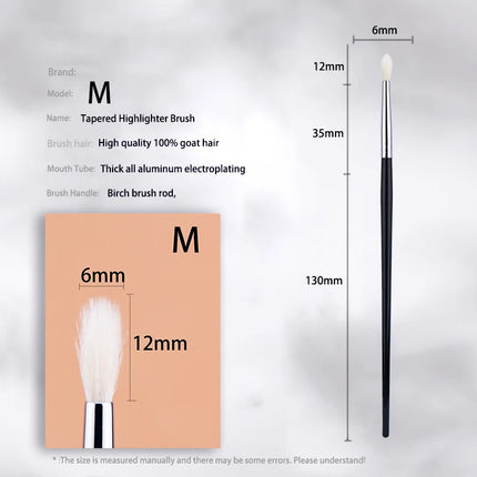 Highlighter Brush Eyeshadow Crease Brush Contour Crease Highlighter Sculpting Makeup Brushes 100% Goat Hair Tapered Beauty Tool
