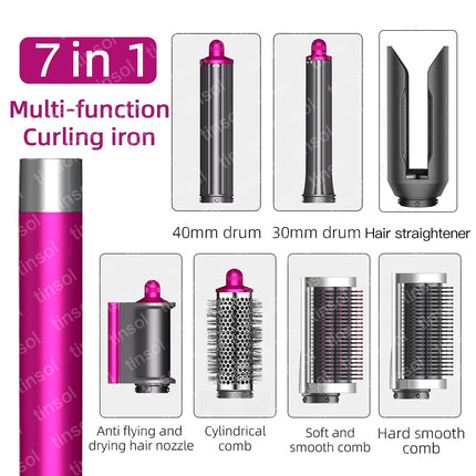 7-in-1 Multi-Function Hair Dryer & Styling Tool Curling Iron Hot Air Curling Brush Curling Barrel Professional Straightener