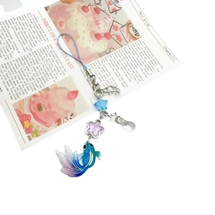 Plastic Lucky Koi Phone Pendant Crystal Beads Unique Beaded Keyring Lightweight Simulation Fish Keychain Charms Car Key Jewelry