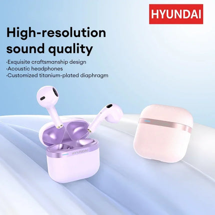HYUNDAI HY-T02 Pro Earphones In-Ear Wireless Bluetooth 5.4 Sports Headset HD Call HiFi Earbuds with Mic for xiaomi Android