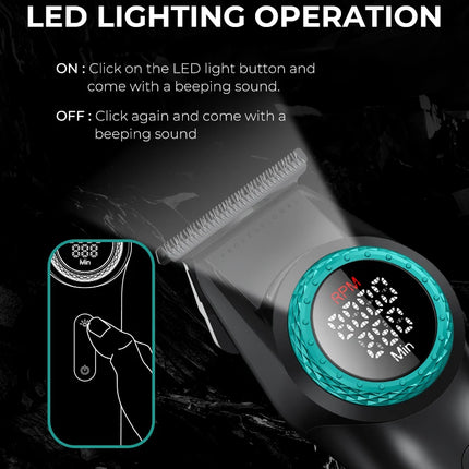 VGR 001 977 New Hair Trimmer Set High-End Men's Hair Clipper Smart Digital Display Electric Trimmer with Engraving and Whitening Functions
