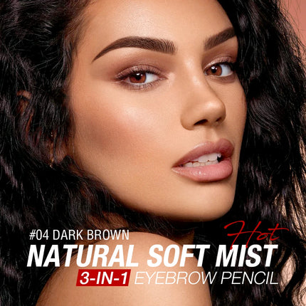 O.TWO.O Eyebrow Pencil 3 in 1 24 Hours Waterproof Long Lasting 4 Colors Brown with Eyebrow Trimmer Cosmetics Makeup Brow Pencil