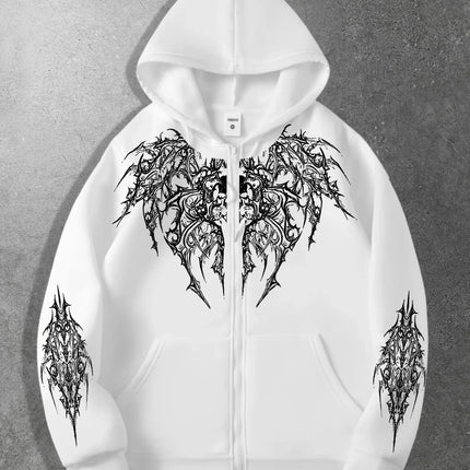 New unisex original print zip-up hoodies stylish streetwear style ideal for casual occasions and perfect for school attire