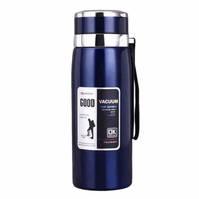 800/1000ml Sports Thermos Bottle Large Capacity Stainless Steel Portable Vacuum Flask Leak Proof with Hanging Rope