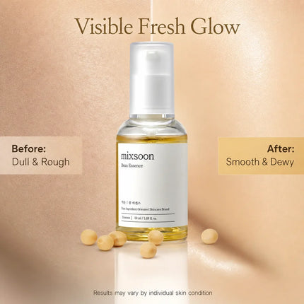 Korean Skin Care Mixsoon Bean Essence Hyaluronic Acid Exfoliating Facial Serum Hydrating, Moisturizing and Antioxidant Essence