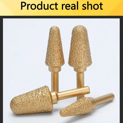 6mm Shank Brazed Diamond Grinding and Polishing Head for Cast Iron Stone Marble Tile - Deburring Metal Processing  Carve