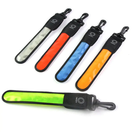 LED Glowing Luminous Reflective Backpack Hanging Light Night Running Safety Alert Kids Adult Hand Strap Wristband Outdoor Sports