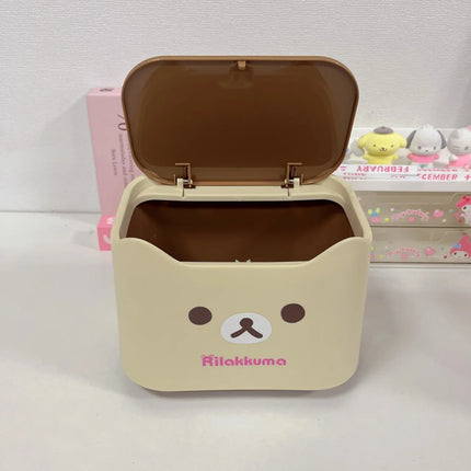 Cartoon Rilakkuma Storage Basket Garbage Desktop Storage Box Desktop Organizing Box Desktop Cartoon Organizing Box Cute Gifts