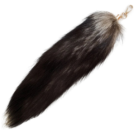 natural fox fur tail keychain furry 2024 chic y2k  beautiful accessory length 40 cm Car Keychains For Women