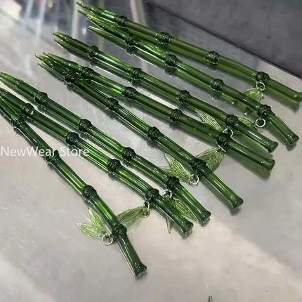 Chinese Style Hair Pin Green Resin Bamboo Leaf Vintage Hair Stick Elegant Gift for Women