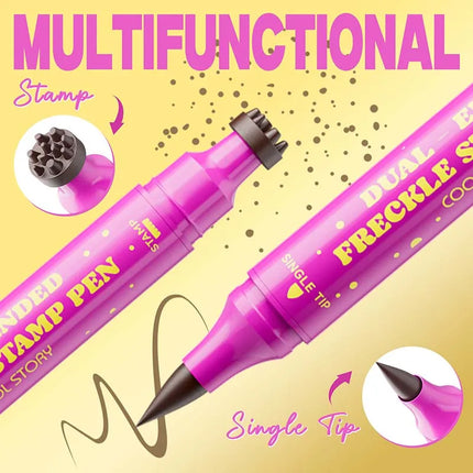 Double-end Freckles Stamp Pen Makeup 3-IN-1 Eyeliner Freckle Seal Waterproof Face Concealer Contour Natural Brown Freckle Makeup
