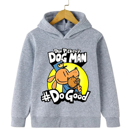 Spring Dog Man Hoodie Kids Clothes Girls Boys Cartoon Hooded Sweatshirts Autumn Long Sleeve Outerwear DOGMAN Children Clothing