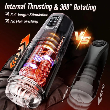 The Hottest Automatic Masturbation Strobber Adult Toy with 7 Thrust Rotations 7 Licking Vibration Modes Sex Machine