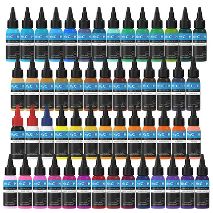 7PCS 30ML Tattoo Ink Pigment Body Art Tattoo Pigment Set 7 Colors Professional Paints Makeup Tattoo Supplies Semi-permanent