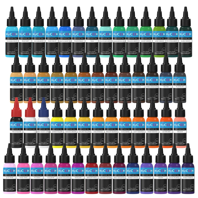 7PCS 30ML Tattoo Ink Pigment Body Art Tattoo Pigment Set 7 Colors Professional Paints Makeup Tattoo Supplies Semi-permanent