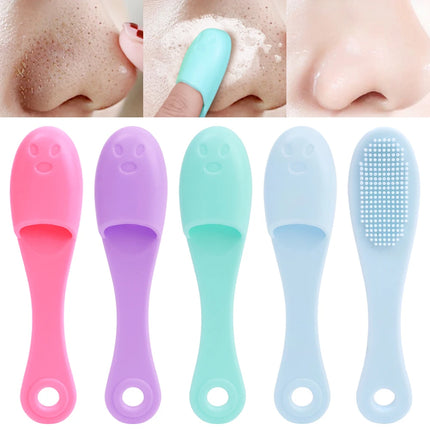 Silicone Nose Brush Facial Pore Cleaner Portable Blackhead Double-sided Massage Brushes Beauty Cleaning Tool Facial Nasal Scrub