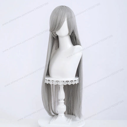 Anime 100Cm Long Staight Cosplay Synthetic Wig Black White Red Pink Brown Gold Blue Women Heat Resistant Hair High Quality Wigs