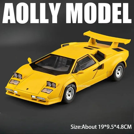 1:24 Countach LP500S REVUELTO Model Toy Supercar Alloy Diecast Sound Light Pull Back Doors Opened Mini Sports Car for Kids Gifts