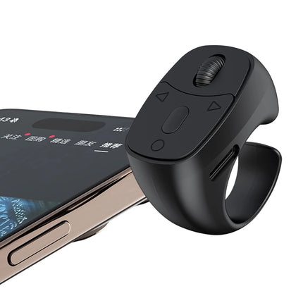 New BT 5.3 Ring Remote Control One Click Selfie Page Turning Roller Fingertip Controller for Phone Liking Scrolling Hands Free