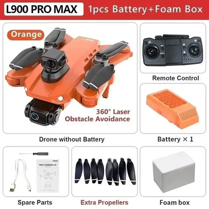 L900 Pro MAX GPS Drone 4K Professional HD Dual Camera 5G Wifi 360° Obstacle Avoidance Brushless Foldable Quadcopter RC Drone Toy