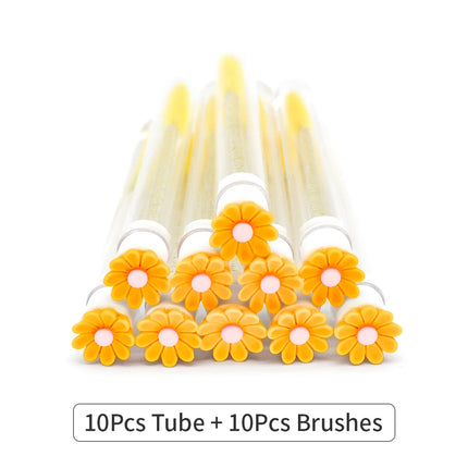 10/50Pcs Eyelash Brush Tubes With Crystal Lash Mascara Wands Eyebrow Comb Spoolies Container Lash Brush Applicators Makeup Tools