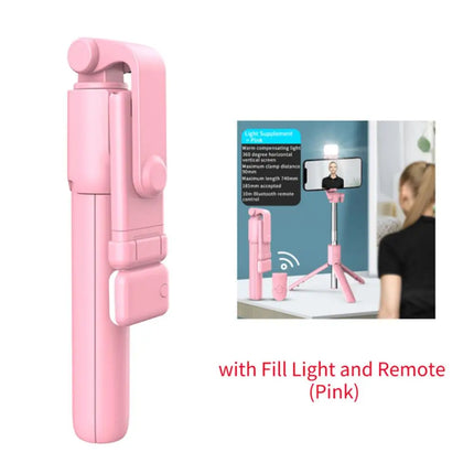 Bluetooth Selfie Stick Retractable 360 Rotation Portable Selfie Stick Multi-functional Mini Tripods with Wireless Remote Shutter