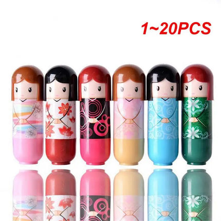 1~20PCS Japanese Doll Lip Balm Prevents Chapped Lips Long-lasting Refreshing Lip Moisturizer Trending Lip Balm