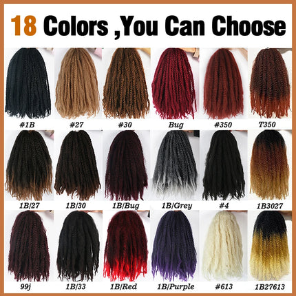 Marley Hair 18 Inch Synthetic Marley Braiding Hair Ombre Black Brown Blonde Grey 350 for Afro Kinky Marley Twist Braiding Hair