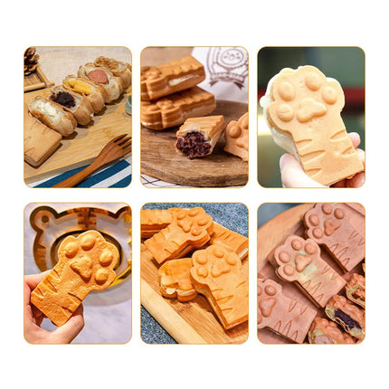 High Quality Commercial Tiger Paw Shaped Waffle Bread Cake Cat Claw Biscuit Machine Hot Selling Electric Animal Paw Waffle Maker