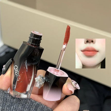 QIBEST 1PC Sexy Red Women's Lipstick Long Lasting Waterproof Liquid Lipstick Matte Lip Mud Non-Stick Cup Lip Gloss Tint Makeup