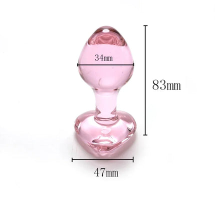 Cute Heart Glass Butt Plug Sex Toy Explore Ball Bullet Ass Masturbation Women Man Gay Stimulate Orgasmic Lesbian Anus Game