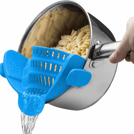 1pc Adjustable Silicone Clip-On Strainer for Pots, Pans, and Bowls - Handheld Drainer for Noodles, Pasta