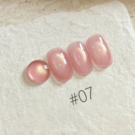 MIANEL 10ML 1PCS Lover's Cat Eye Gel Polish 2026 Sparkling Nude Pink Nail Art with Glass Bead And Golden Glow New Release