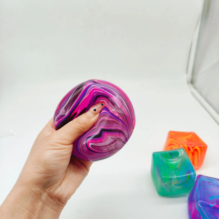 /5.5cm Soft and Glutinous Sensory Stress-relief Toy Cube Filled with Gel Stretchable Ball Soft Ice Cube Ball Slow Rebound