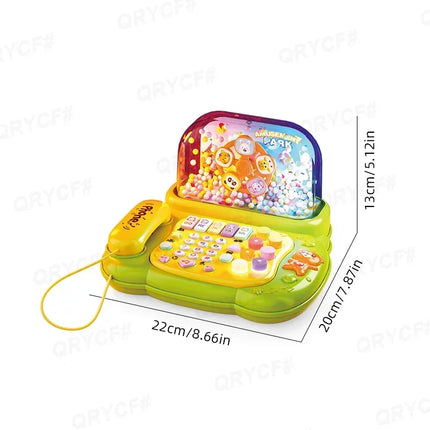 Electric Telephone Toy Cartoon Piano Music Light Activity Multifunctional Kid Musical Learning Toys for Children Christmas Gifts