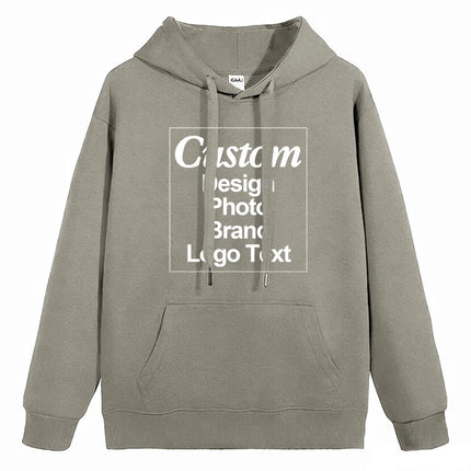 High Quality Custom Hoodie Cotton Sweatshirt Print Embroidery Brand Logo Text Photo Design Men Women Famliy Team Clothing 300g