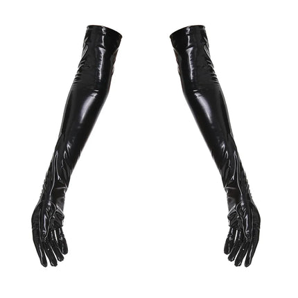 Women Sexy Shiny Leather Bodysuit Erotic Porn High Cut Open Crotch Wetlook Latex Leotard Set Sleeveless Lingerie Bandage Sissy