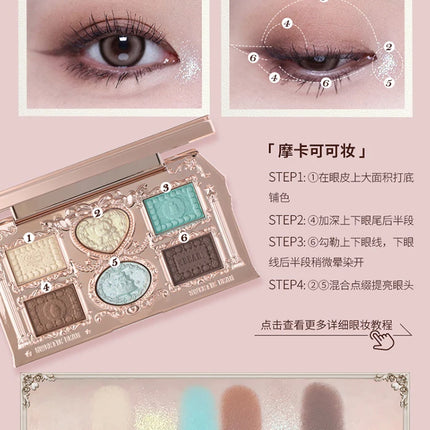 Flower Knows The Sweetie Bear Collection Eyeshadow Palette 6 Colors Glitter Matte Natural Bronzer Multi Use Kawaii Makeup