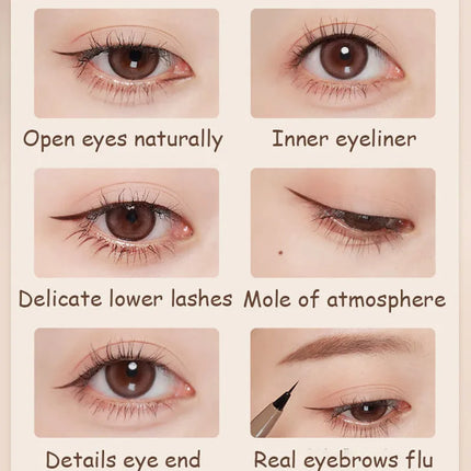 JUDYDOLL Ultra-fine Liquid Eyeliner Skinny Curved Brushwork Long lasting Waterproof Anti Shake Fast Drying Slim Enlarged Eyes