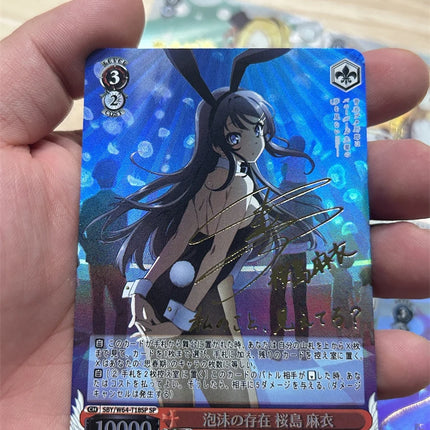 Rascal Does Not Dream of Bunny Girl Senpai Diy Self-Control Collect Signature Trading Flash Card Anime Cartoon Gift Color Flash